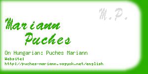 mariann puches business card